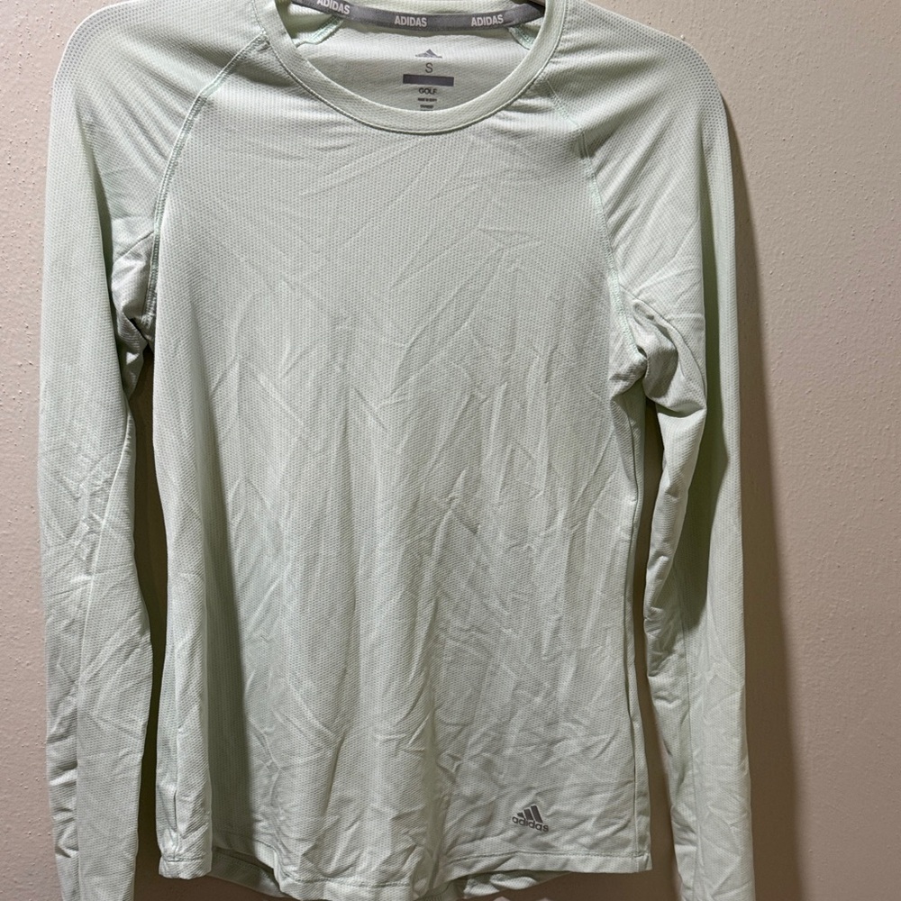 adidas Mint Green Long Sleeve Performance Tee